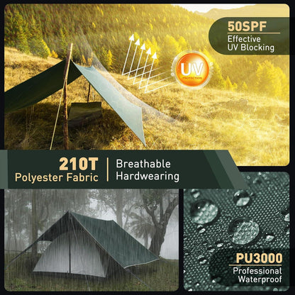 VOSOIR 3x4M Tarp Zeltplane Wasserdicht Ultraleicht Camping