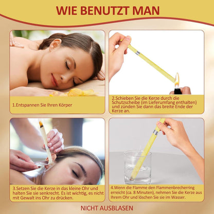 Natürliche Bienenwachs-Ohrenkerzen Set mit Schutzscheiben