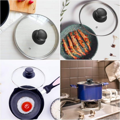 5x Universal Topfdeckelgriffe aus Bakelit, Schwarz