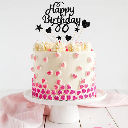 Geburtstagsdeko für Frauen Mädchen Schwarz Rosa Luftballons Banner 89 Stück