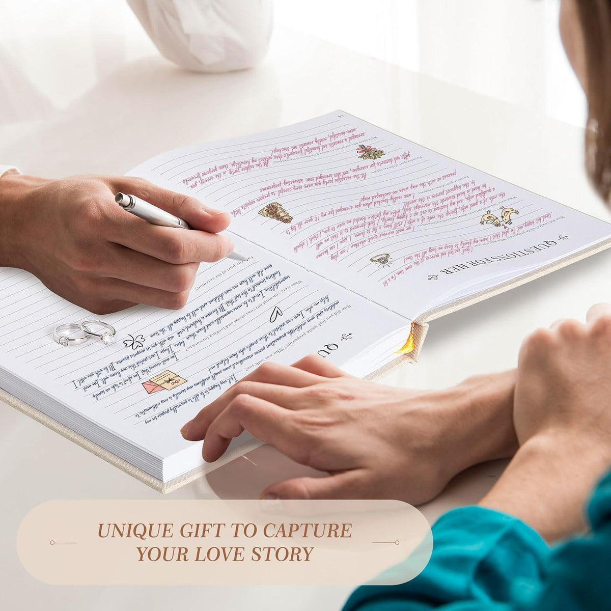 Hochzeitstagebuch für Paare – Leinen Notizbuch für Erinnerungen