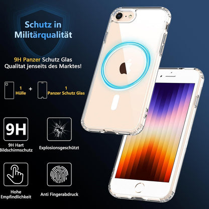 iPhone SE 2020/2022 Hülle Transparent mit MagSafe & Schutzfolie