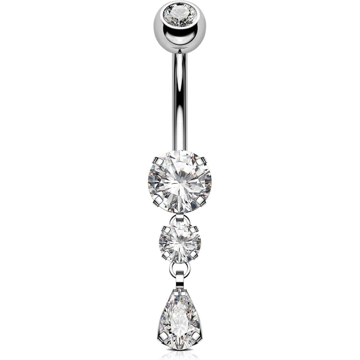 OUFER Bauchnabelpiercing Titan 14G 10mm mit Tropfen Anhänger