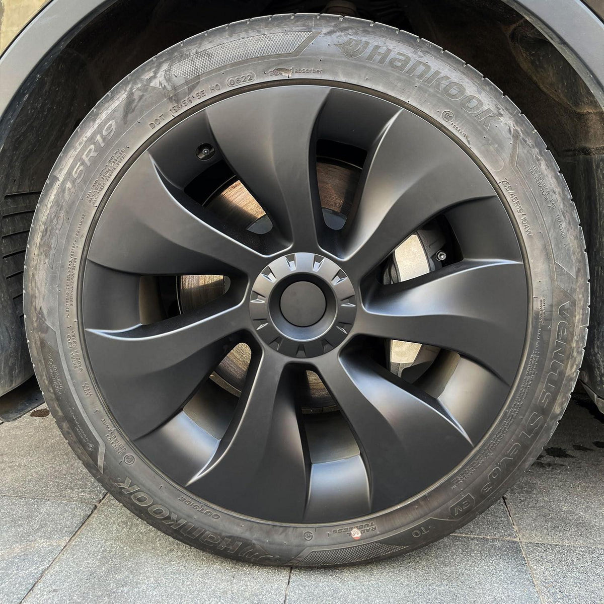 Radkappen Tesla Model Y 19 Zoll, Matt Schwarz