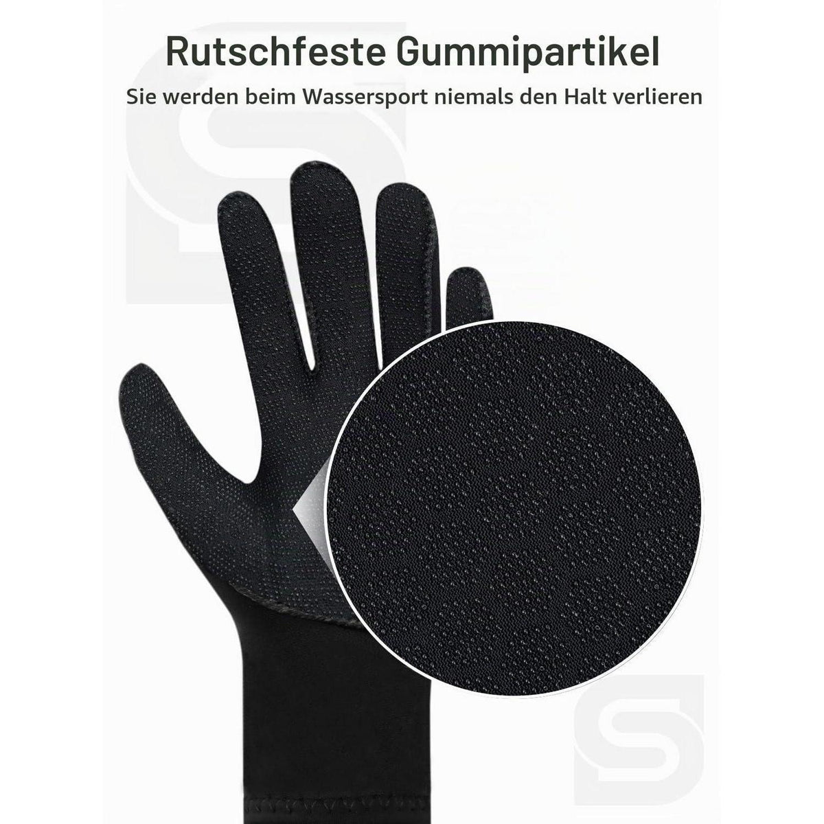 Neoprenhandschuhe 3mm Herren Damen für Wassersport L Schwarz