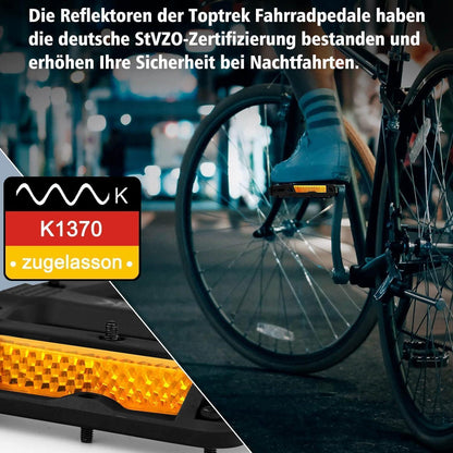 Toptrek MTB Fahrradpedale StVZO Reflektoren 3 Lager
