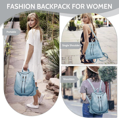 Damen-Rucksack wasserdicht diebstahlsicher leicht modisch wandelbar Blau