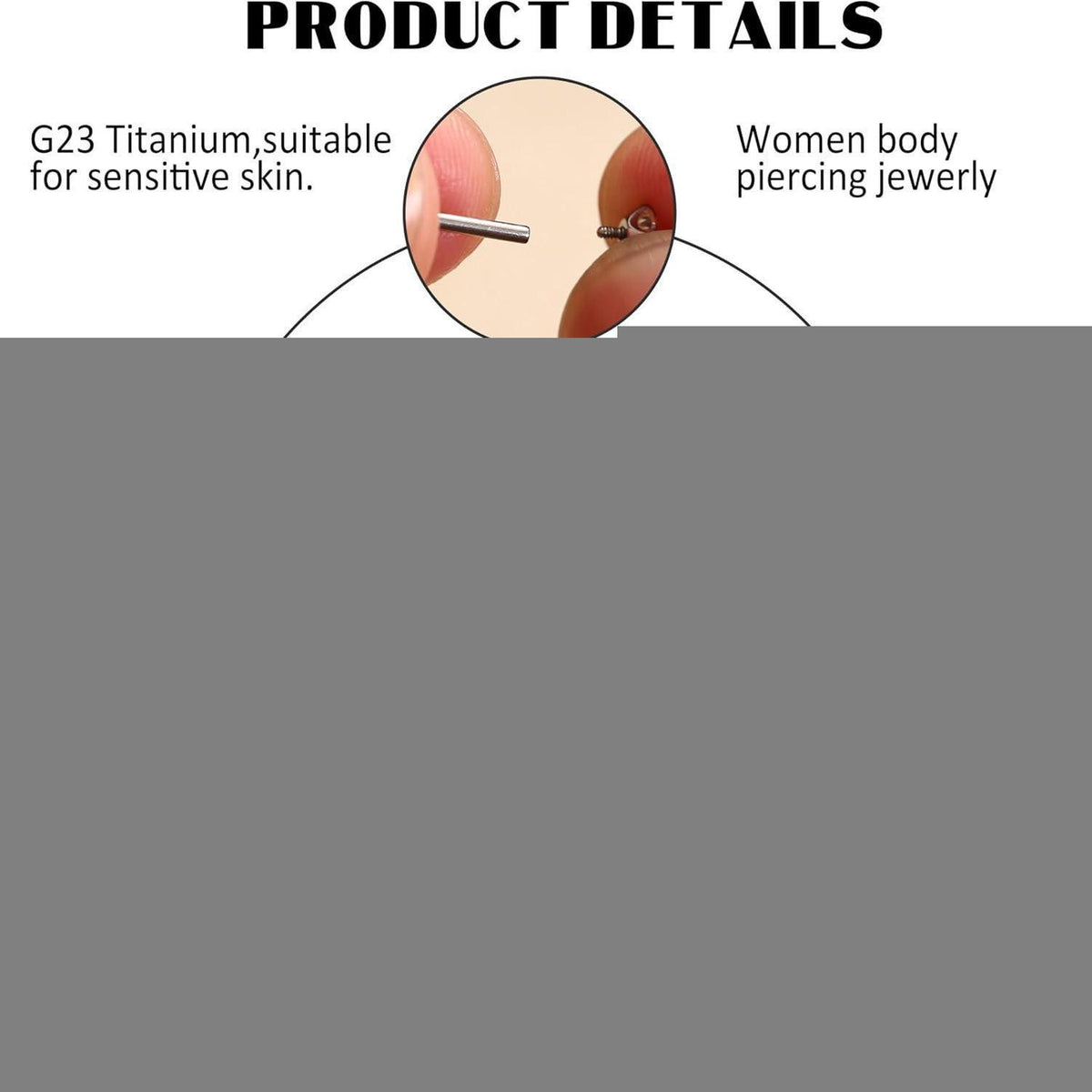 Titan Piercing Set 16G/18G – Labret, Lippe, Nasen, Ohrstecker