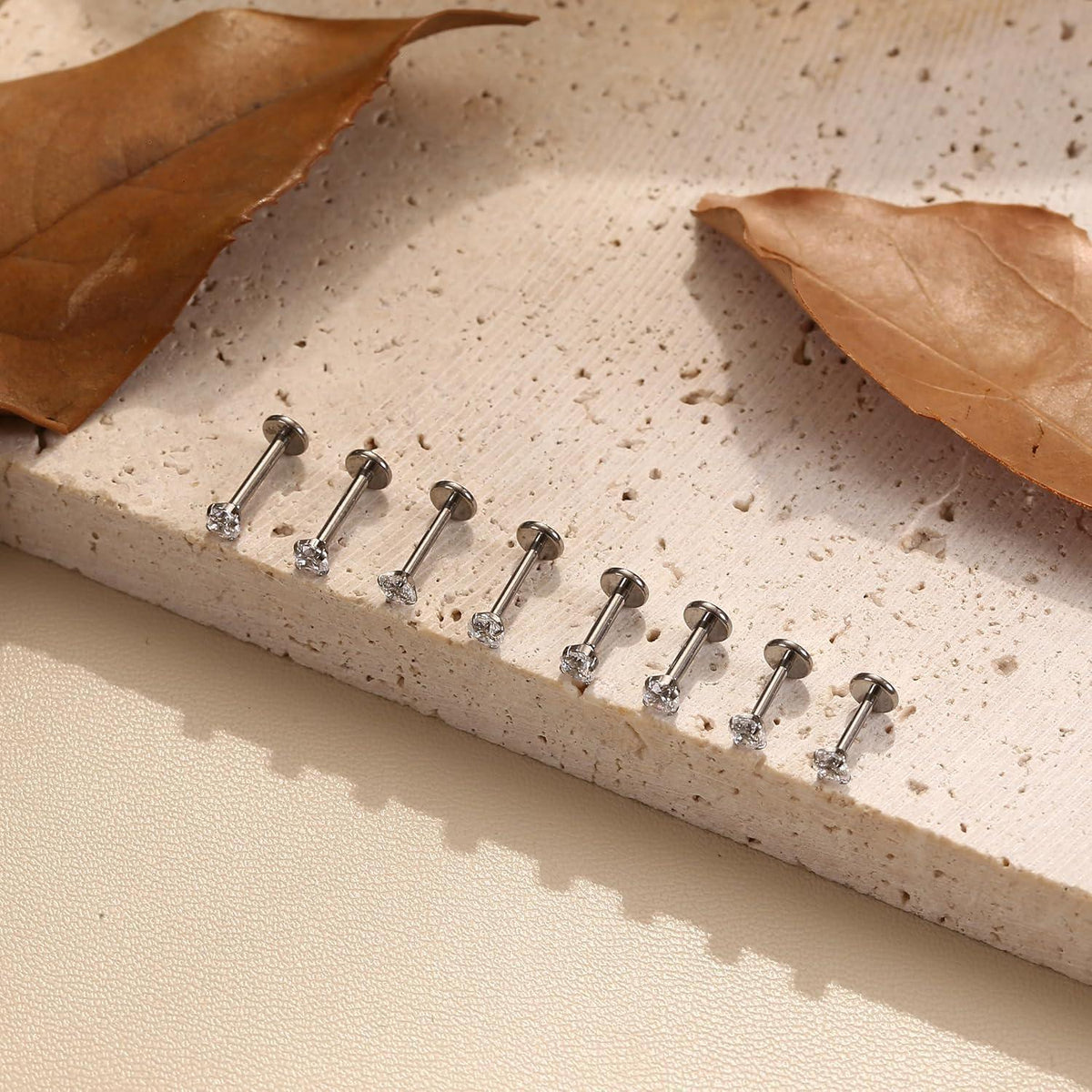 Titan Piercing Set 16G/18G – Labret, Lippe, Nasen, Ohrstecker