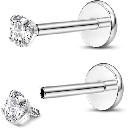 Titan Piercing Set 18G/16G – Labret, Lippen, Nasen, Ohrstecker