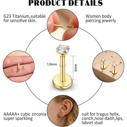Titan Piercing Set 2er-Pack – Labret, Medusa, Nasenring