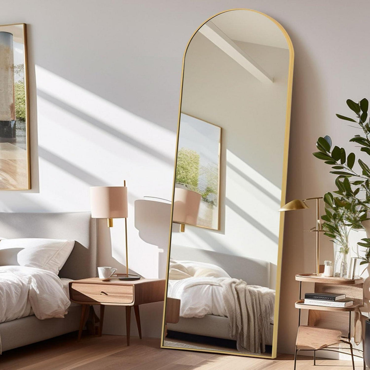 Gewölbter Ganzkörperspiegel 161x52cm – Stehspiegel für Schlafzimmer & Wohnzimmer
