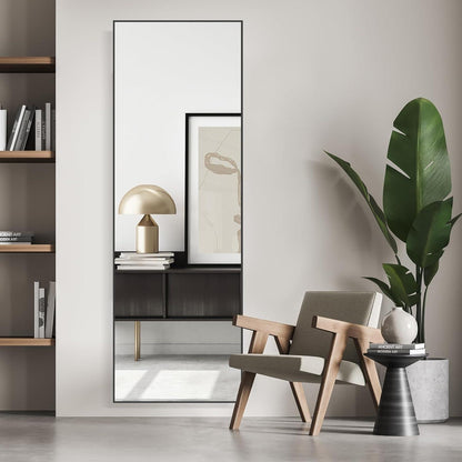 Ganzkörperspiegel Standspiegel 147x44cm Schwarz – Geschenkidee