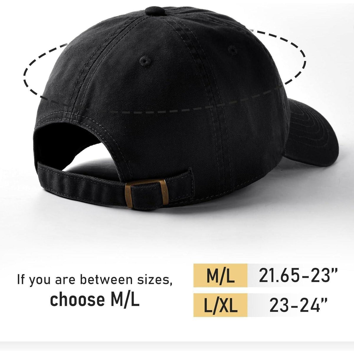 Baumwoll Baseball Cap mit Berg Stickerei – Schwarz M