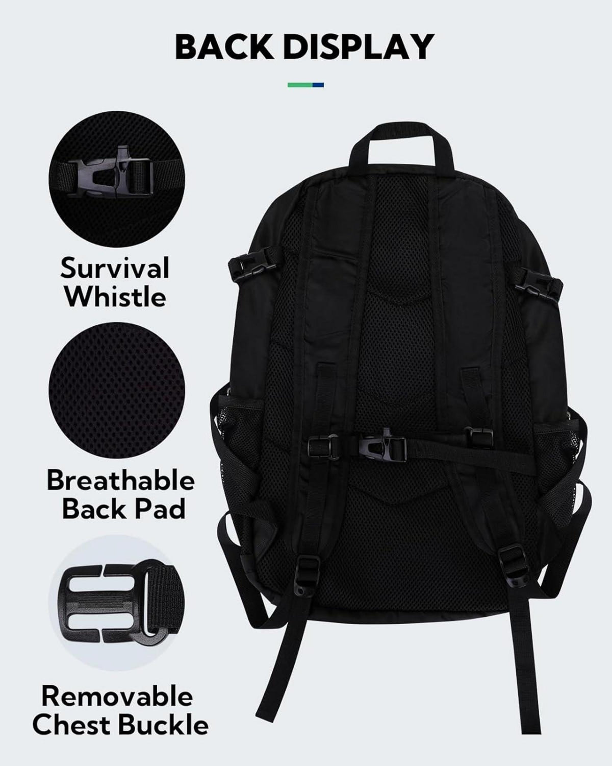 Faltbarer Wanderrucksack 28L mit Nassfach für Outdoor Trekking Camping