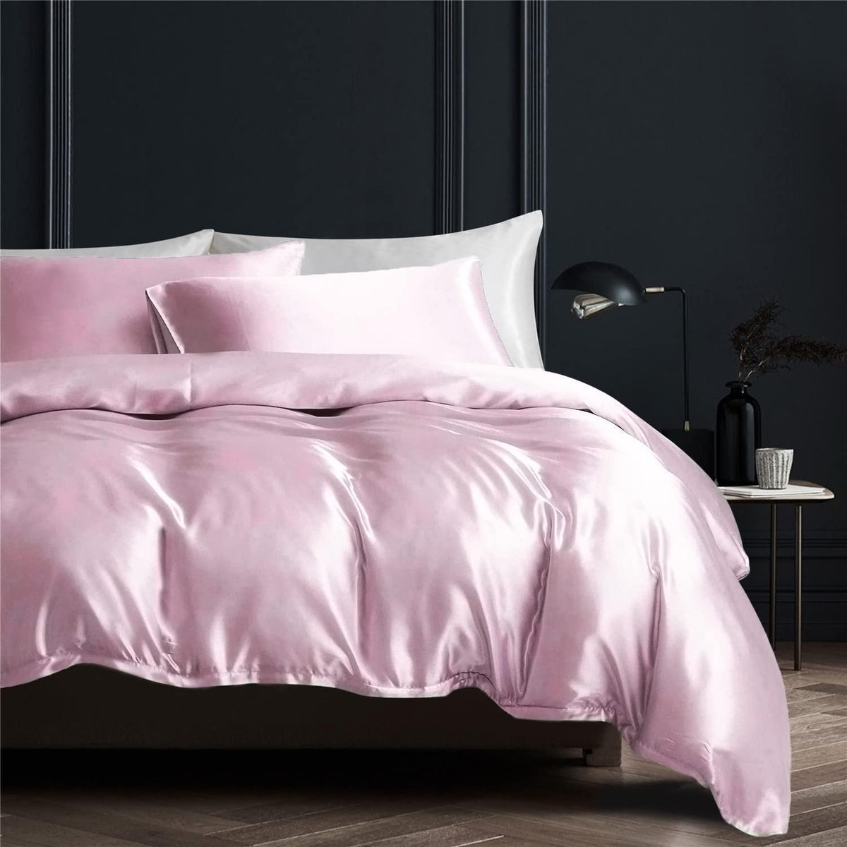 Bettwäsche-Set 135x200cm, Rosa Satin – 4-teilig Luxus