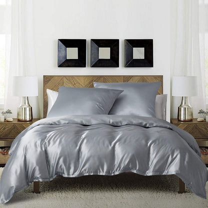 Graue Bettwäsche-Set 200x220 cm | Satin Microfaser Luxus