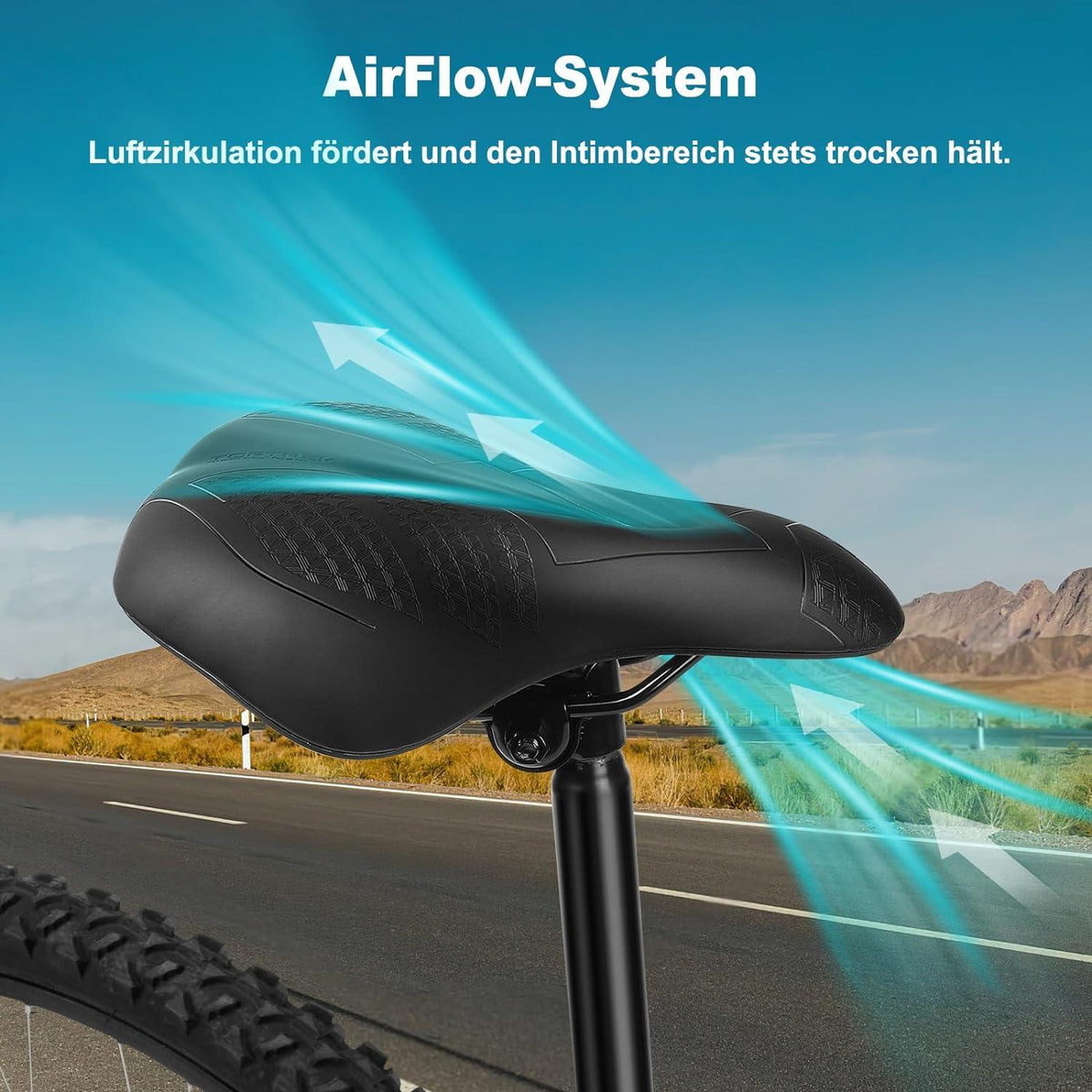 Fahrradsattel Memory-Schaum Herren Damen bequem für Fahrrad MTB City E-Bike