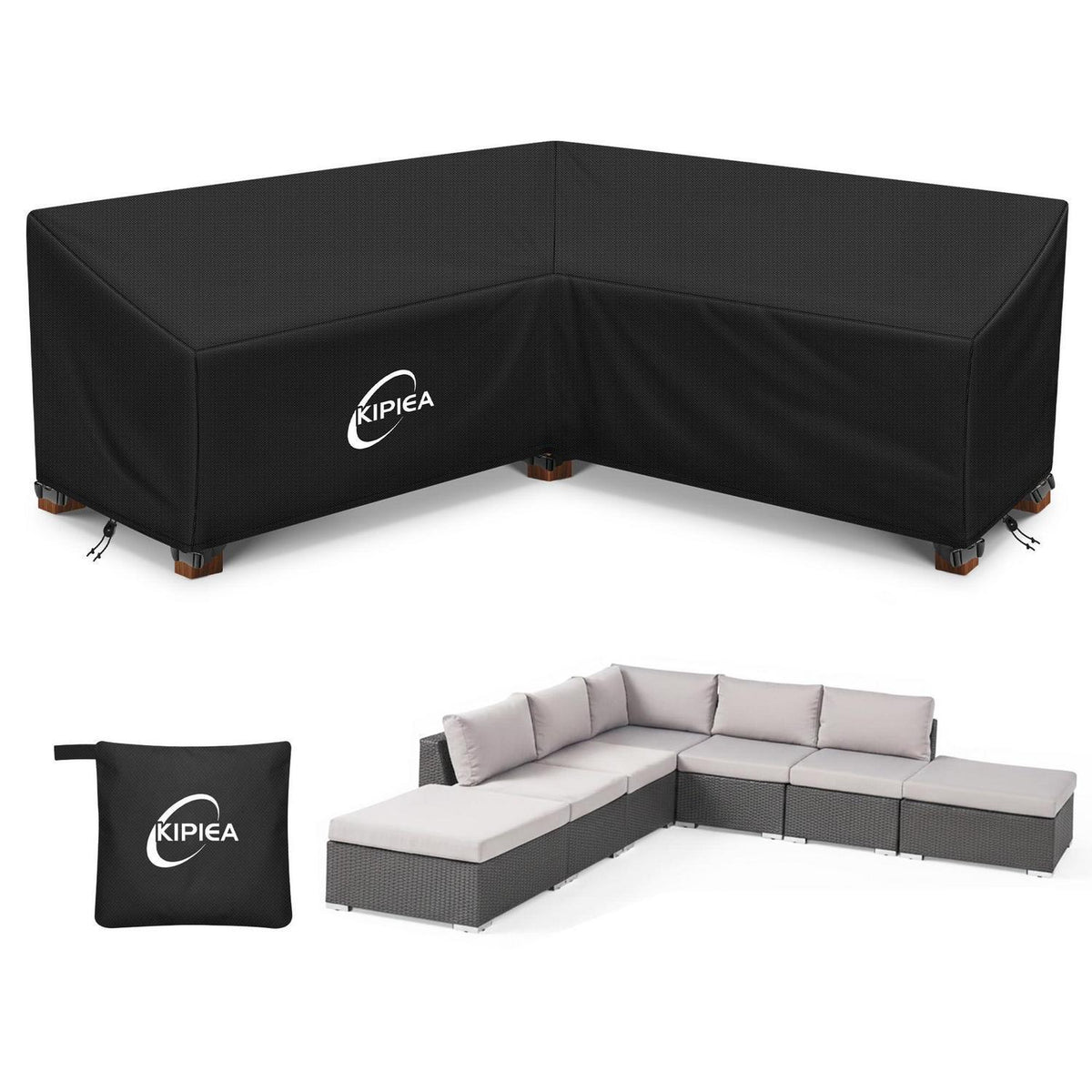 Loungemöbel Abdeckung L-Form Wasserdicht & Winterfest