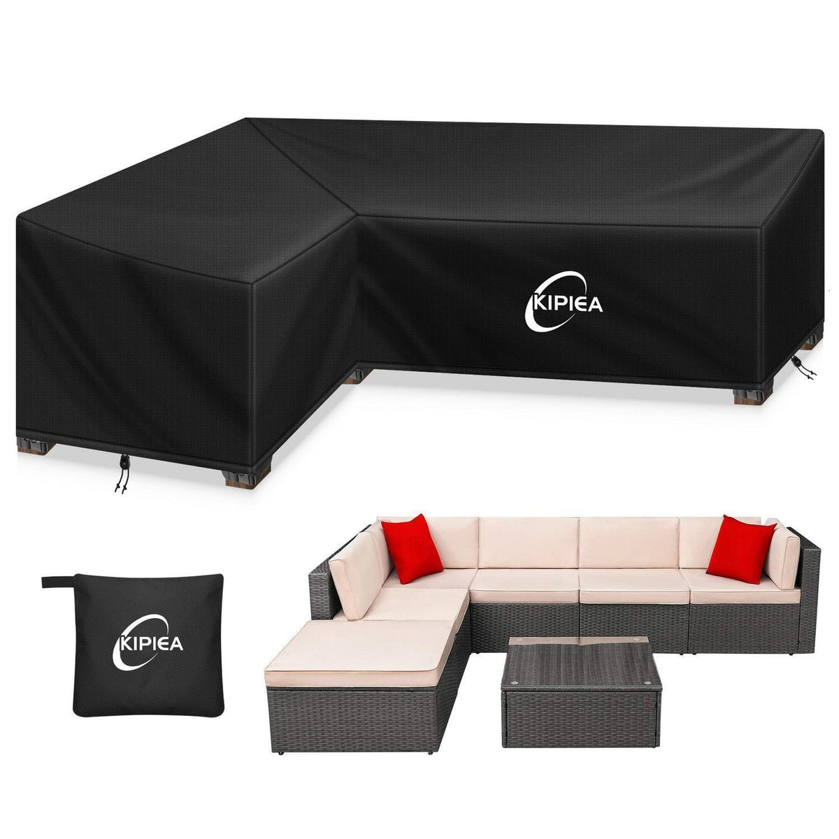 Loungemöbel Abdeckung L-Form Wasserdicht & Winterfest