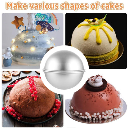 2x Halbkugel Backform 20cm - Aluminium Kuchenform für Torten