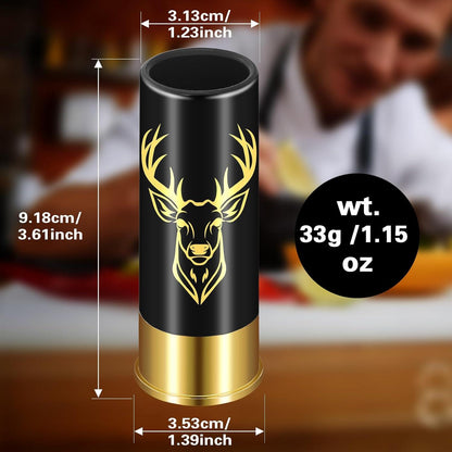 Schnapsgläser mit Hirschkopf 45ml Geschenkbox Jagd Männer Vatertag 12 GA Schwarz