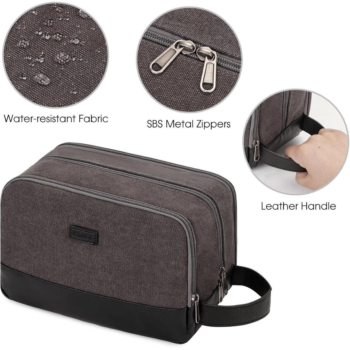 Kulturtasche Herren Dunkelgrau - Wasserabweisend & Funktional