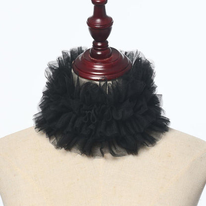Rüschenkragen Renaissance viktorianisch Steampunk Clown Halsbekleidung schwarz