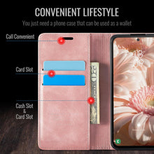 Samsung Galaxy S24 Handyhülle Leder Flip Case Rosa