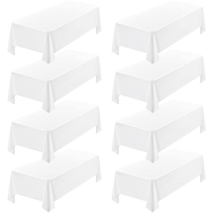 Weiße Tischdecken 8er-Set Rechteckig 153x320cm Polyester
