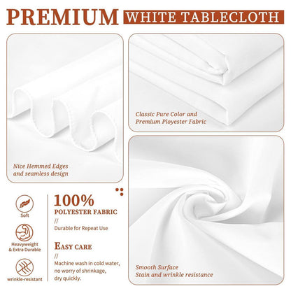Weiße Tischdecken 8er-Set Rechteckig 153x320cm Polyester