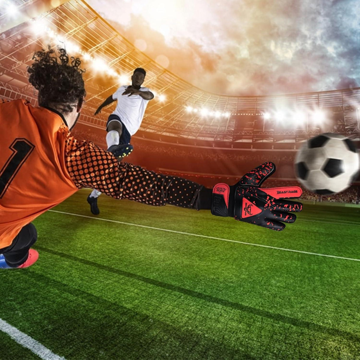 Kinder Torwarthandschuhe Jugend Fußball doppelter Grip Größe 6 Rot