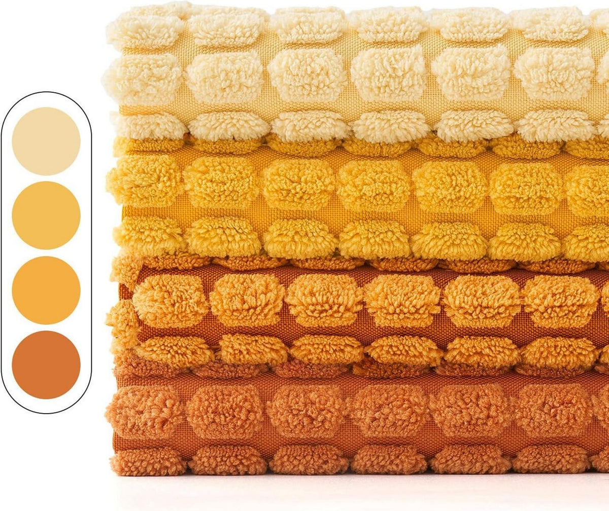 Dekorative Kissenbezüge Kordsamt Granulat 4er Set 50x50 cm Orange