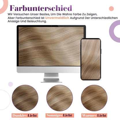 Clip-in Echthaar Extensions Ombre Blond bis Hellbraun 50cm