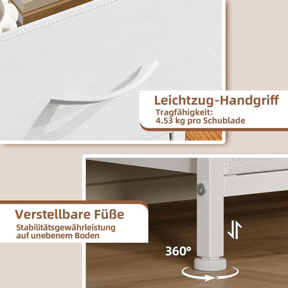 Somdot Kommode mit 6 Stoffschubladen, Weiß