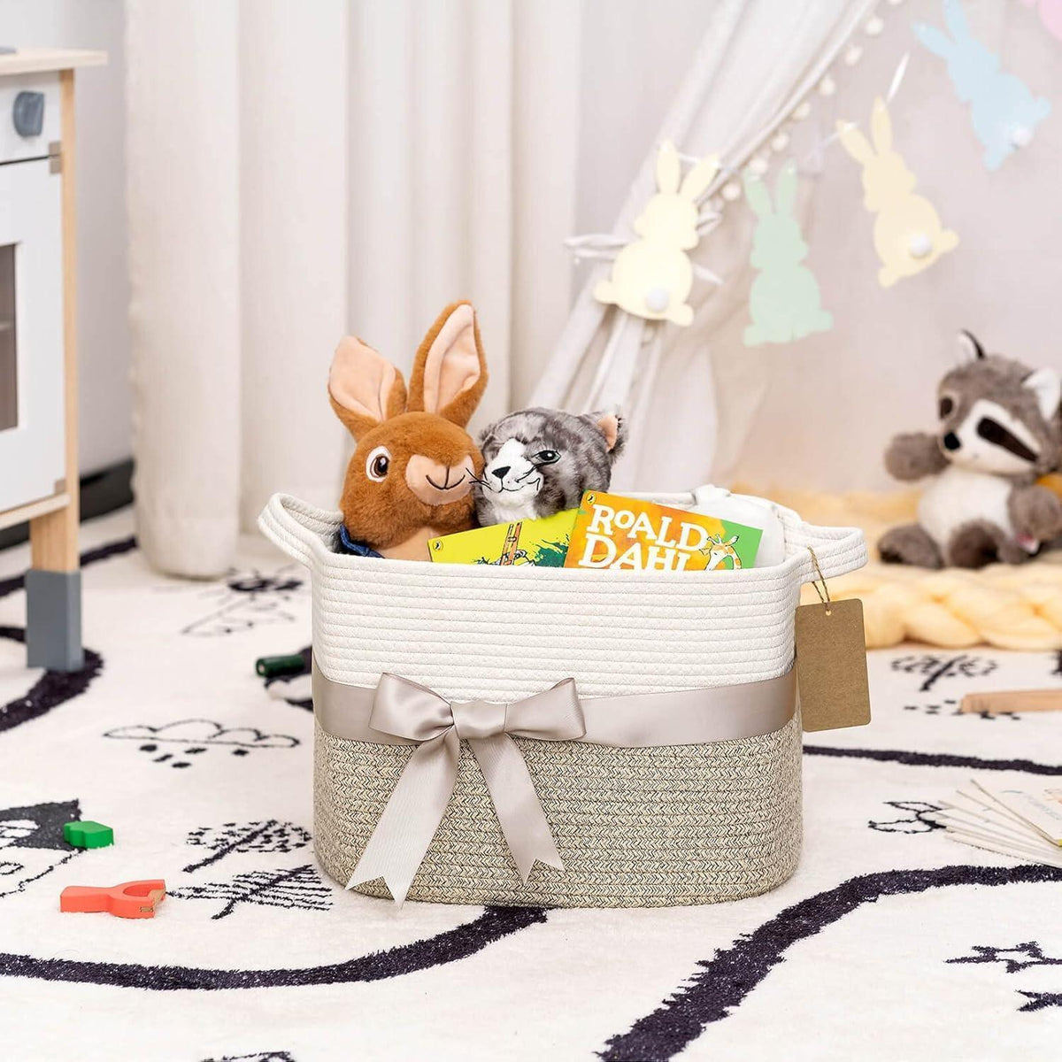 Aufbewahrungskorb Baumwolle Braun | Organizer für Kinderzimmer & Spielzeug