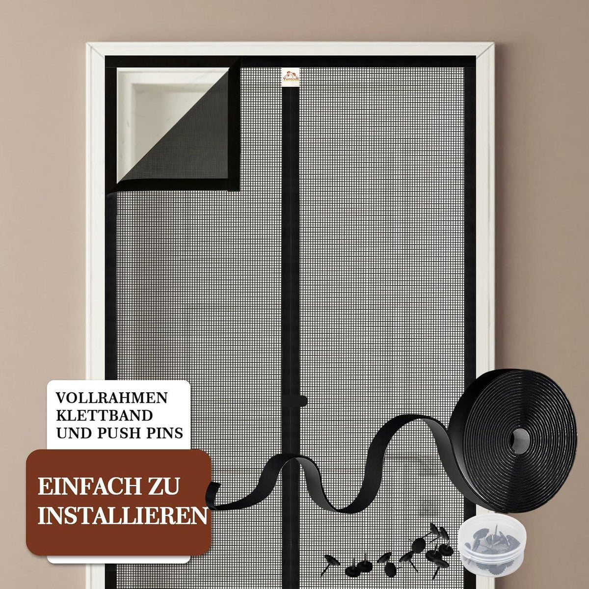 Magnetisches Fliegengitter für Balkontür 100x200cm – Insektenschutz ohne Bohren