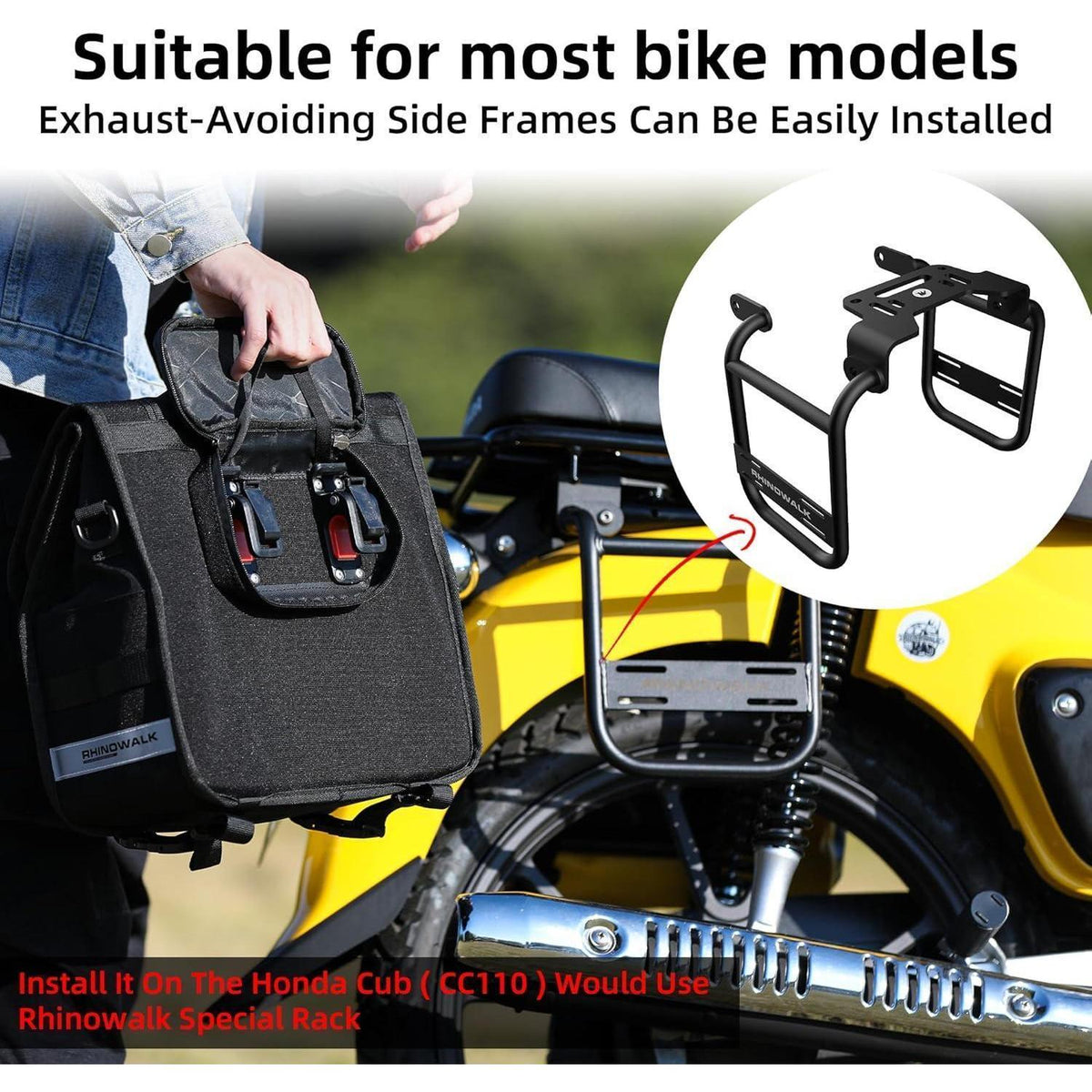 Motorrad Satteltaschen wasserdicht 13L Schnellverschluss schwarz