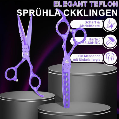 Professionelles Friseurschere Set Lila 6 Zoll mit Effilierschere