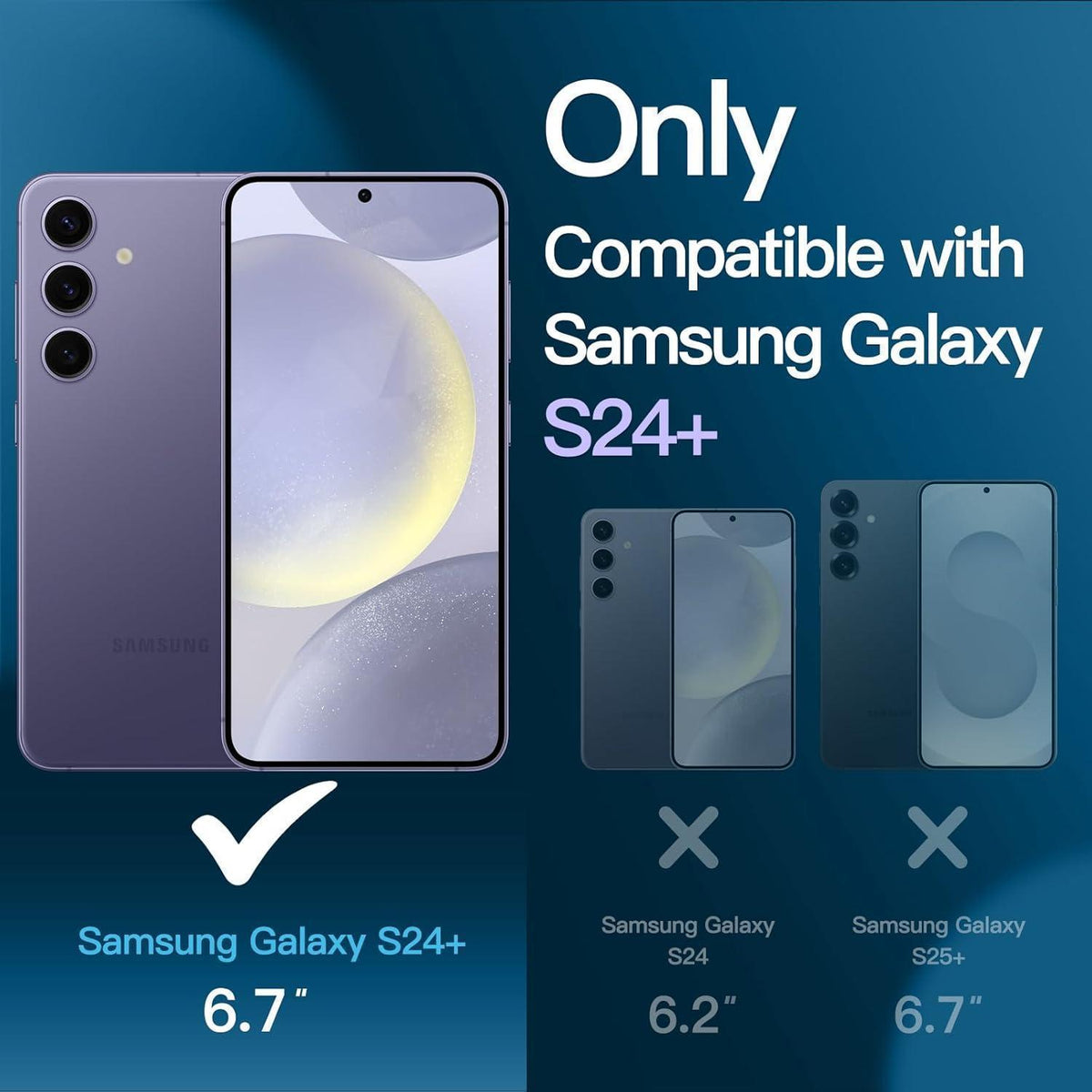 Schutzhülle 5in1 für Samsung S24+ mit Displayschutz Cobalt Violet