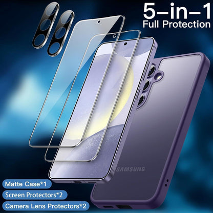 Schutzhülle 5in1 für Samsung S24+ mit Displayschutz Cobalt Violet