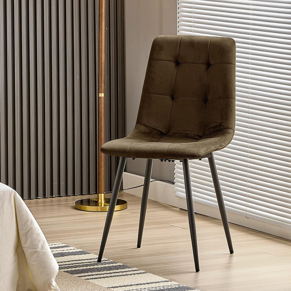 Esszimmerstühle 6er Set, Samt, Braun – Ergonomisch & Robust