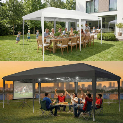 3x6m Faltpavillon wasserdicht mit 6 Seitenteilen – Partyzelt & Gartenpavillon