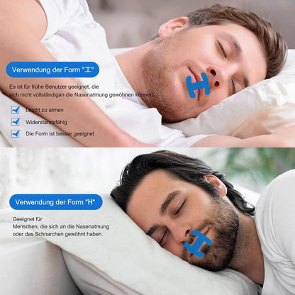 Mundpflaster gegen Schnarchen, H-Form, 60 Stück, Blau