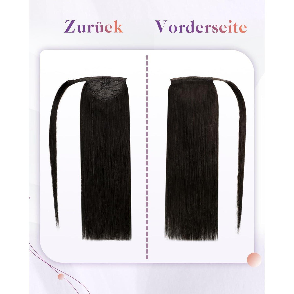 Echthaar Zopfverlängerung Braun 40cm - Pferdeschwanz