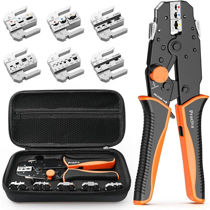 Crimpzange Wechselbacken Set mit 6 Einsätzen und Tasche