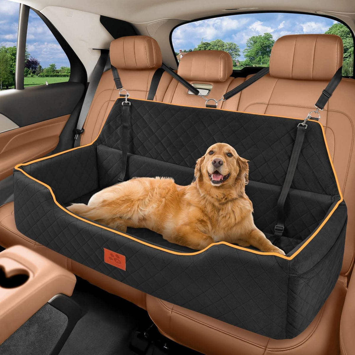 Großes Hundebett für Auto – Memory Foam, Waschbar & Sicher