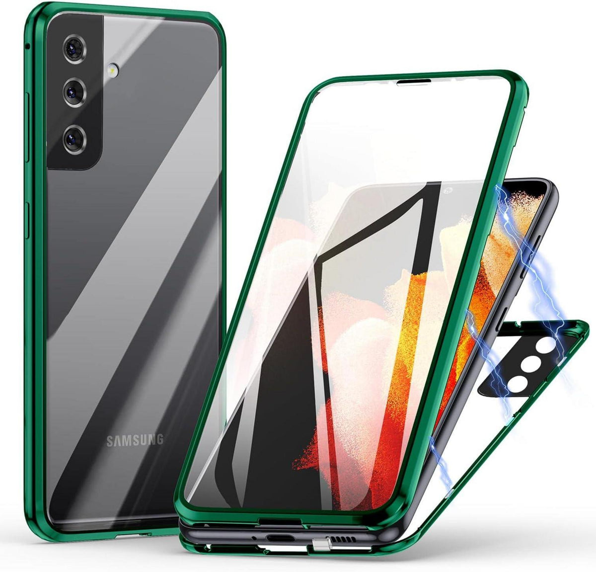 Samsung Galaxy S24 Hülle Adsorption 360 Grad Schutz Aluminium Glas