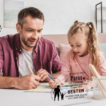 Acryl Dekoration Papa – Herzförmiges Geschenk Vatertag Geburtstag