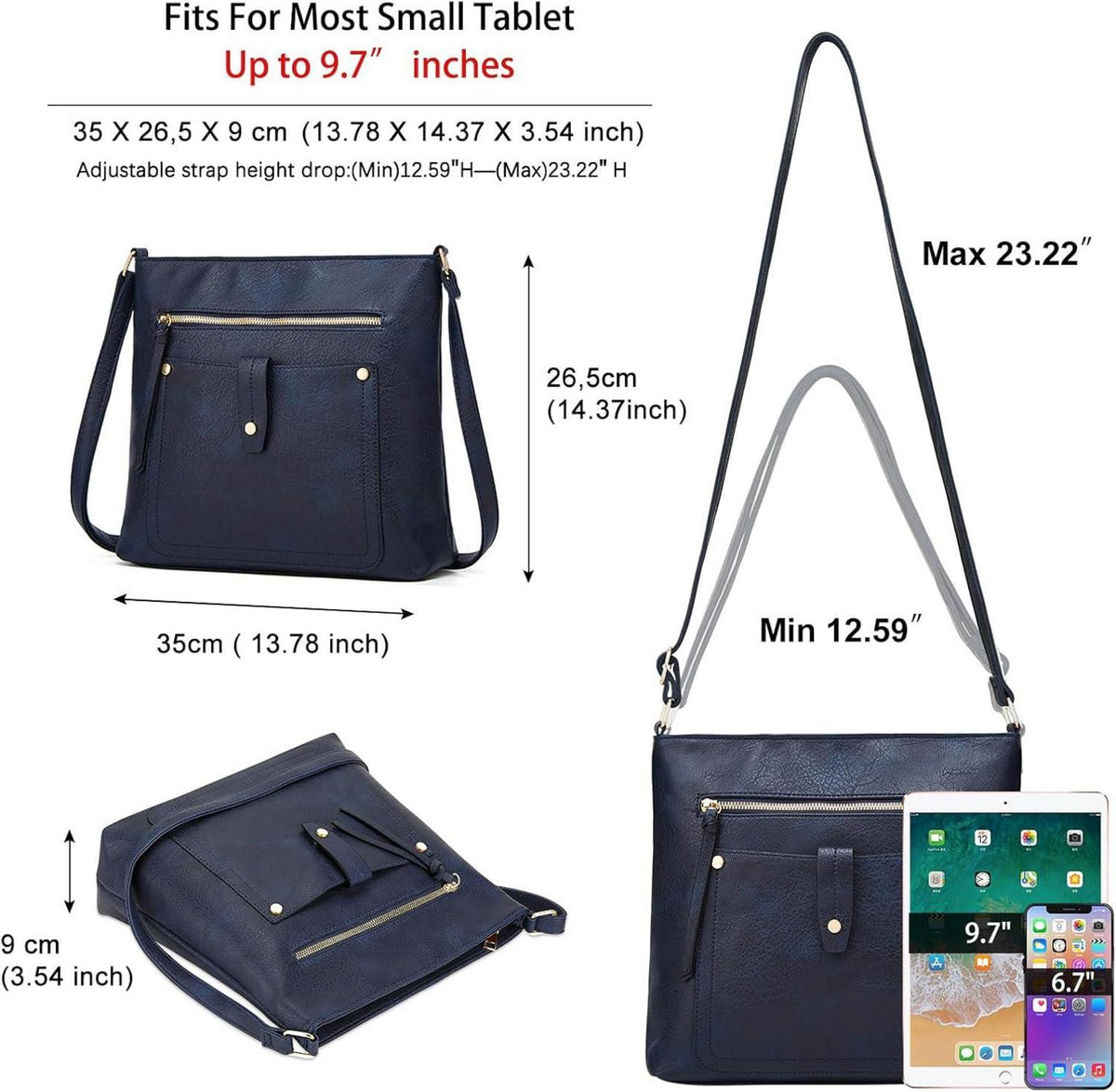 Damen Umhängetasche PU-Leder Crossbody-Tasche verstellbarer Riemen